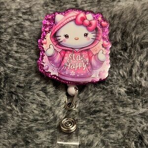 Cute Pink Character Badge Reel
